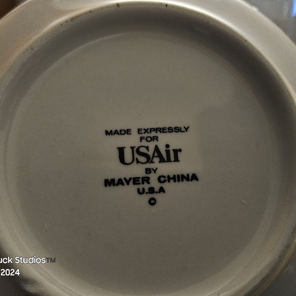 USAir Small Bowl Coffee Cup Set Mayer & Abco Vintage Airline Dishes - Picture 2 of 10